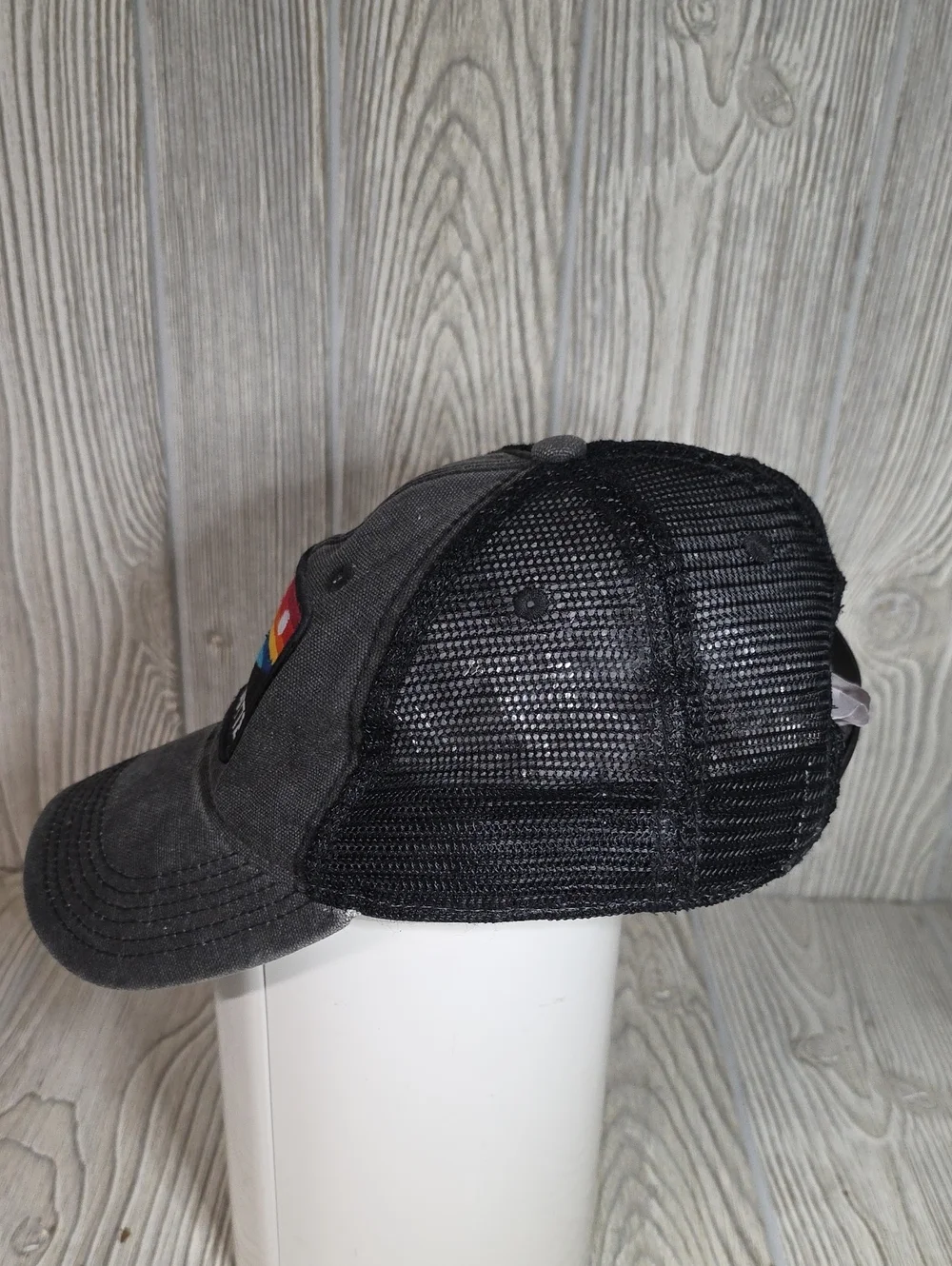 Legacy Crested Butte Faded Black Retro Style Trucker Hat With Patch
